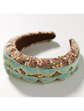 Anthropologie CeliaB Embroidered Floral Headband